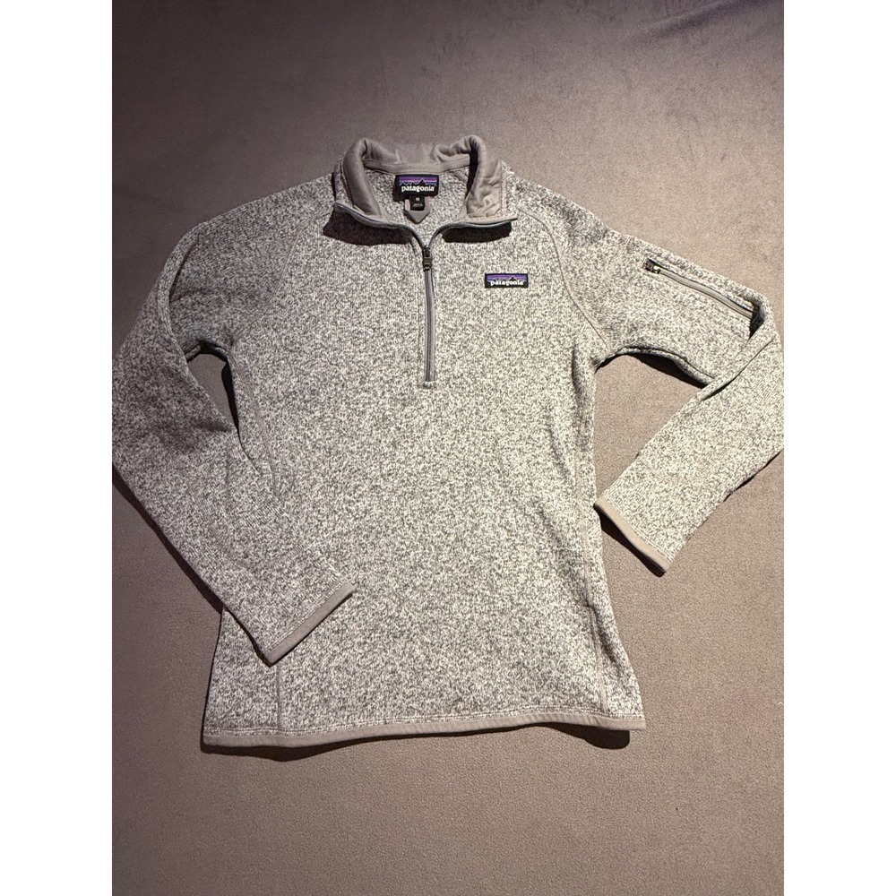 Patagonia Better Sweater 1/4 Zip Pullover Grey Heather Fleece Womens XS